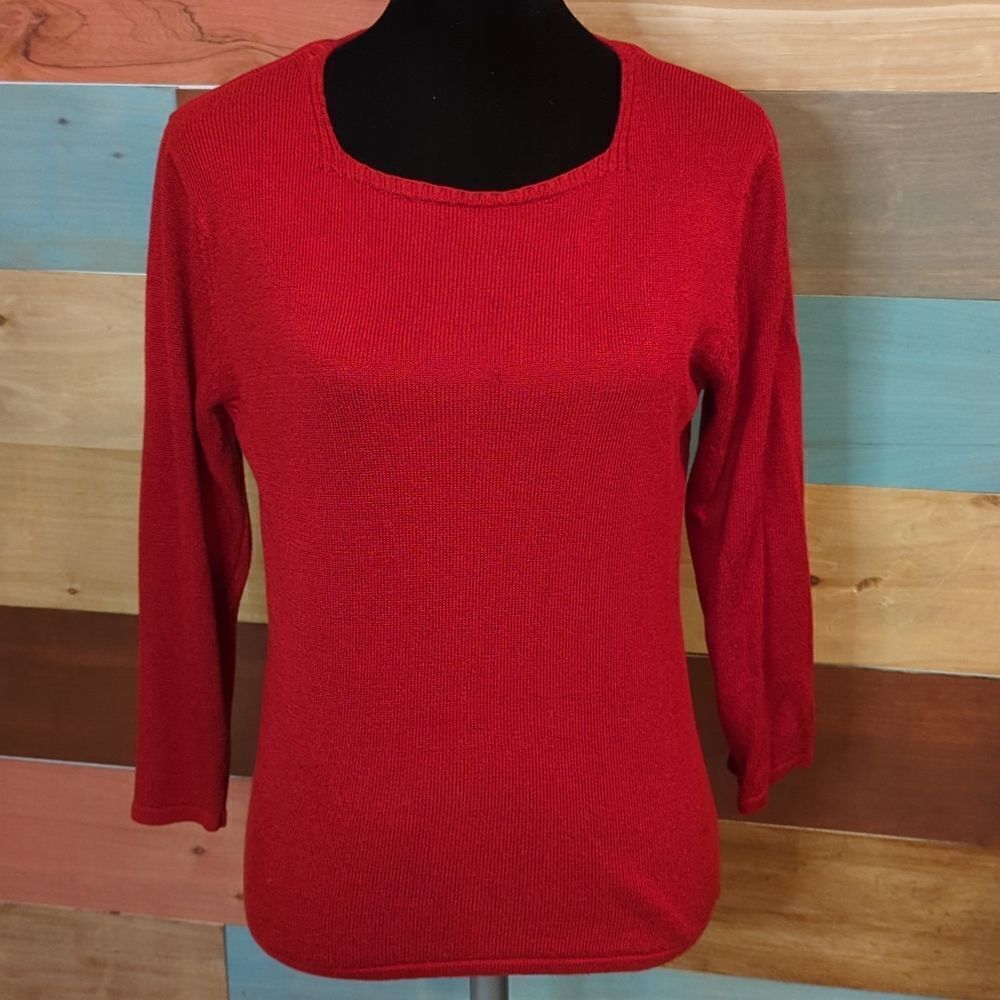Petite medium sag harbor 3/4 sleeve blouse
